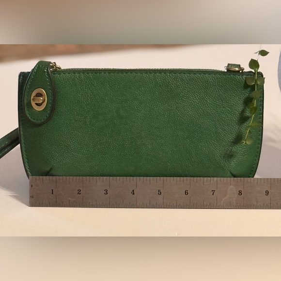 Joy Susan Mini Crossbody To Convertible Wristlet Forrest Green Pebbled Clutch - Picture 13 of 15